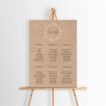 Sitzplan Taufe Taufe In Kraftpapier