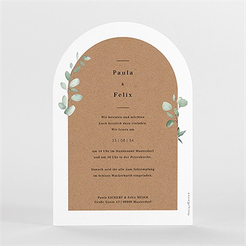 Hochzeitseinladung blumenverziert - Vue 2