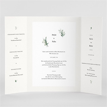 Hochzeitseinladung smaragdgrün - vue 2