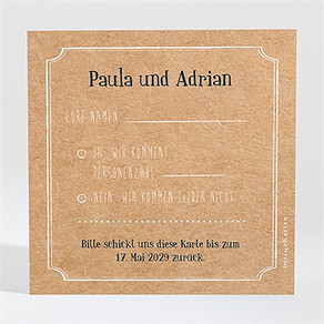 Antwortkarte Hochzeit postkarte