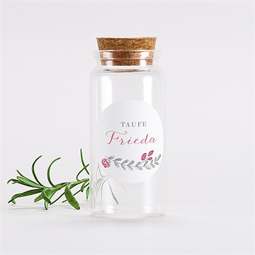 Glasfläschchen Mit Korken Taufe Rosenkranz - Sticker