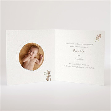 Geburtskarte feldhasen - prägung - vue 3