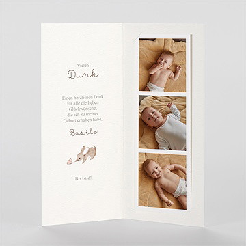 Dankeskarte Geburt feldhasen - vue 2