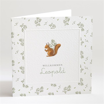 Geburtskarte eichhörnchen - prägung