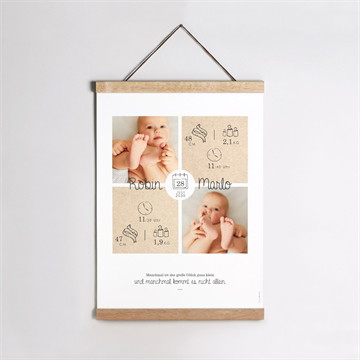 Geburtsposter Unsere zwillinge - magnet