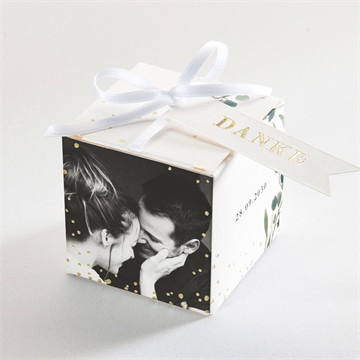 Geschenkbox Hochzeit fliegende blätter - gold