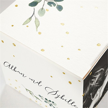 Geschenkbox Hochzeit fliegende blätter - gold - vue 2