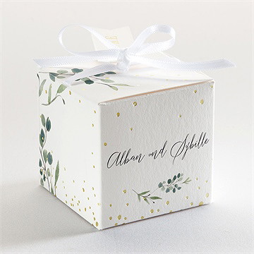 Geschenkbox Hochzeit fliegende blätter - gold - vue 3