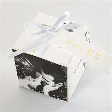 Geschenkbox Hochzeit fliegende blätter - gold - vue 4