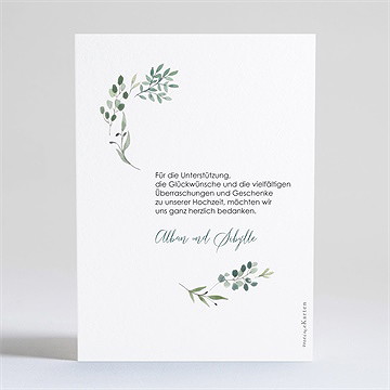 Dankeskarte Hochzeit fliegende blätter - gold - vue 4