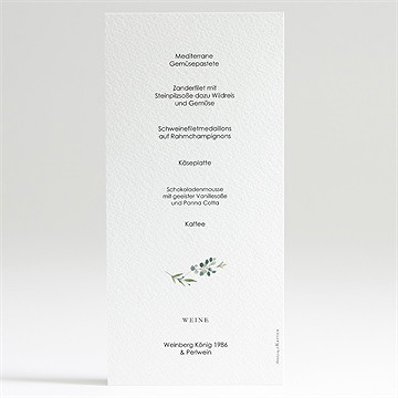 Menükarte Hochzeit fliegende blätter - vue 2