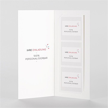 Hochzeitseinladung Blanco 9X21cm (N981131) - vue 2