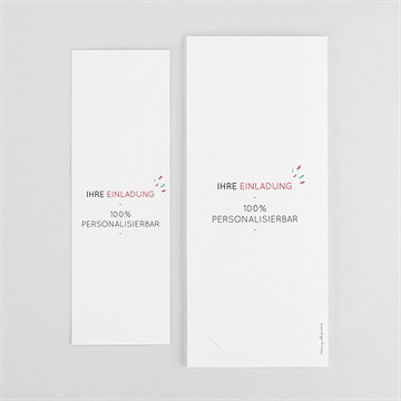 Hochzeitseinladung Blanco 9X21cm (N981131) - vue 3