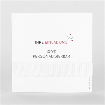 Hochzeitseinladung Blanco 15X15cm (N461110) - vue 3