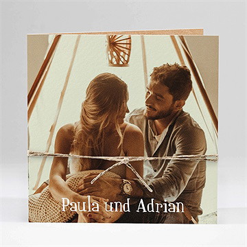 Hochzeitseinladung postkarte - band