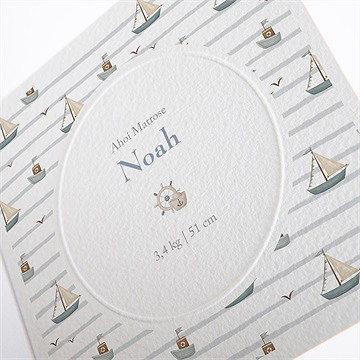 Geburtskarte mein kleiner matrose - prägung - vue 2