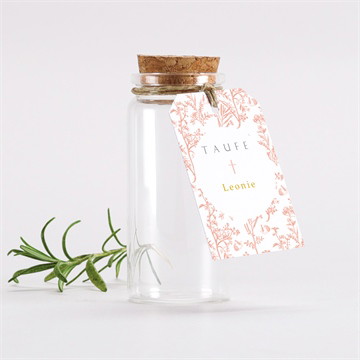 Glasfläschchen mit Korken Taufe Vintage natur