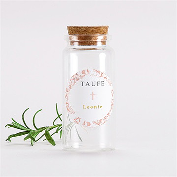 Glasfläschchen Mit Korken Taufe Vintage Natur - Sticker