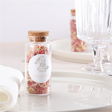 Glasfläschchen Mit Korken Taufe Kleines Kaninchen - Sticker - vue 2