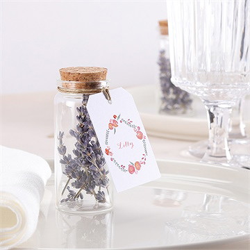 Glasfläschchen Mit Korken Kommunion Aquarellkranz - vue 2