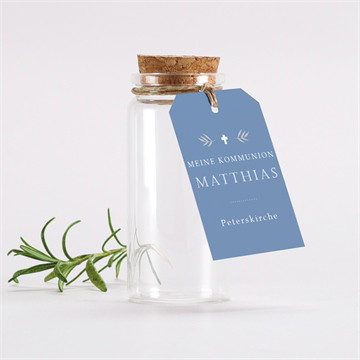 Glasfläschchen mit Korken Kommunion vergiss mich nicht - magnet