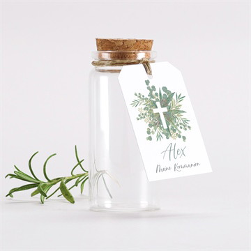 Glasfläschchen mit Korken Kommunion Anmut - origami