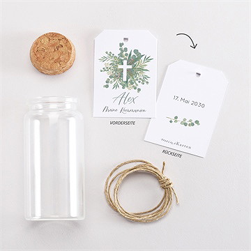 Glasfläschchen Mit Korken Kommunion Anmut - vue 3