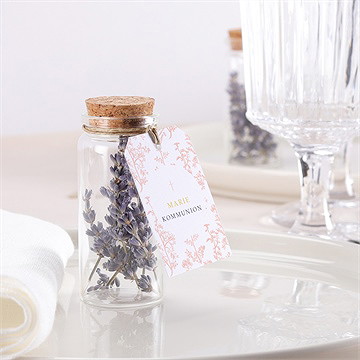 Glasfläschchen Mit Korken Kommunion Pflanzendrucke - vue 2