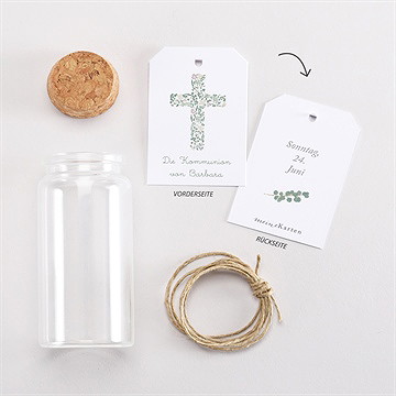 Glasfläschchen Mit Korken Kommunion Frühling - vue 3