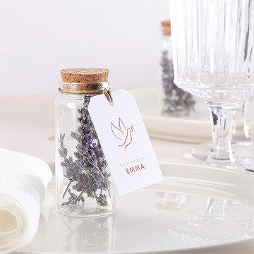 Glasfläschchen Mit Korken Kommunion Taube - vue 2