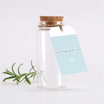 Glasfläschchen mit Korken Kommunion inbrunst