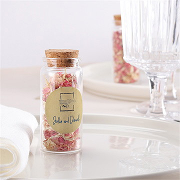 Glasfläschchen Mit Korken Hochzeit Hochzeitstelegramm - Sticker - vue 2