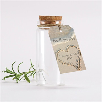 Glasfläschchen mit Korken Hochzeit Strandliebe