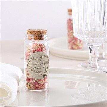 Glasfläschchen Mit Korken Hochzeit Strandliebe - Sticker - vue 2