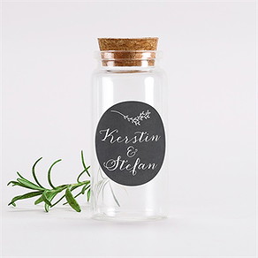 Glasfläschchen mit Korken Hochzeit retro ausgefallen - sticker