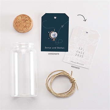 Glasfläschchen mit Korken Hochzeit hochzeitsreise - vue 3