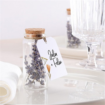 Glasfläschchen mit Korken Hochzeit landkunst - vue 2