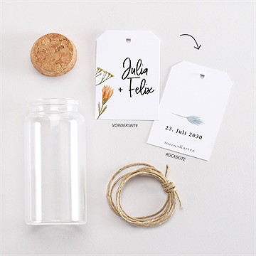 Glasfläschchen mit Korken Hochzeit landkunst - vue 3