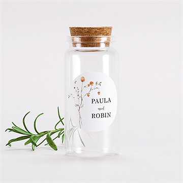 Glasfläschchen Mit Korken Hochzeit Zu Zweit - Sticker