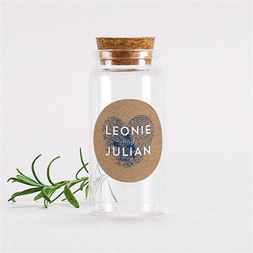 Glasfläschchen Mit Korken Hochzeit Einzigartige Fingerabdrücke 2