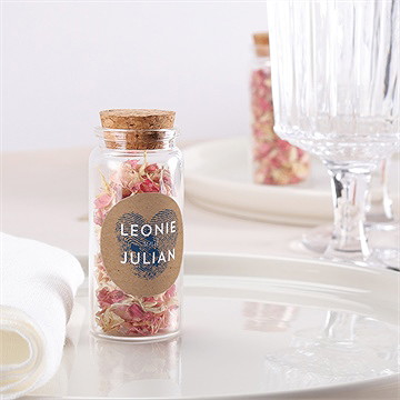 Glasfläschchen Mit Korken Hochzeit Einzigartige Fingerabdrücke 2 - vue 2