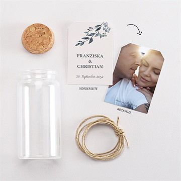 Glasfläschchen Mit Korken Hochzeit Schöner Glanz - vue 3