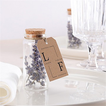 Glasfläschchen Mit Korken Hochzeit Verbunden - vue 2