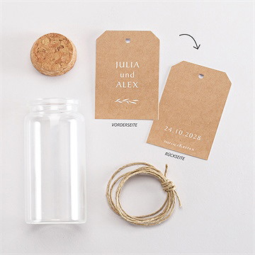 Glasfläschchen Mit Korken Hochzeit Boheme Schick - vue 3