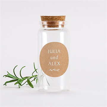 Glasfläschchen Mit Korken Hochzeit Boheme Schick - Sticker