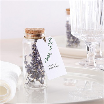 Glasfläschchen mit Korken Hochzeit unter dem olivenbaum - vue 2