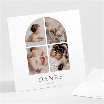 Dankeskarte Geburt Glücksbogen