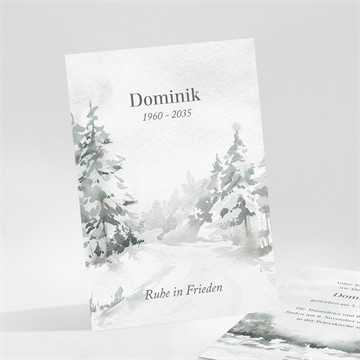 Trauerkarte Verschneite landschaft