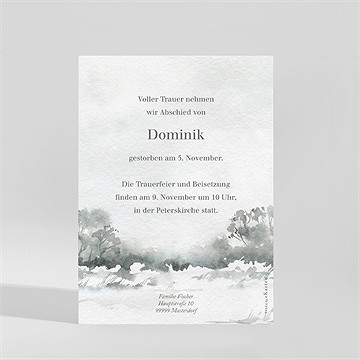 Trauerkarte verschneite landschaft - vue 2
