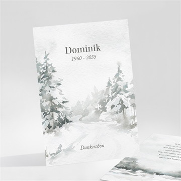 Trauerdanksagung verschneite landschaft